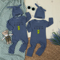 Little Pickle Baby Bodysuit and Hat Set with Custom Name Minimalist Design Unisex Newborn Outfit Cute Gift for Baby Shower or Keepsake