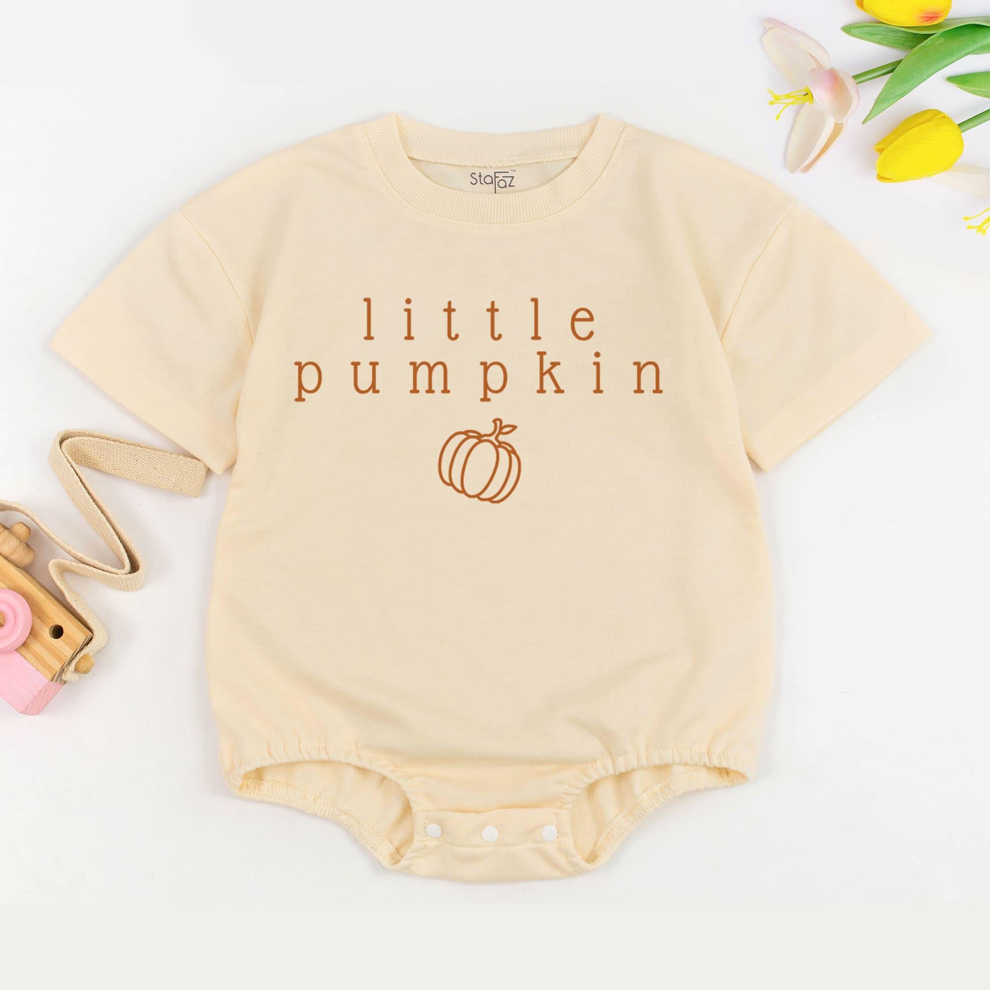 Little Pumpkin Baby Romper Cozy Autumn Bodysuit for Infants Soft Cotton Fall Outfit Gift with Cute Pumpkin Graphic