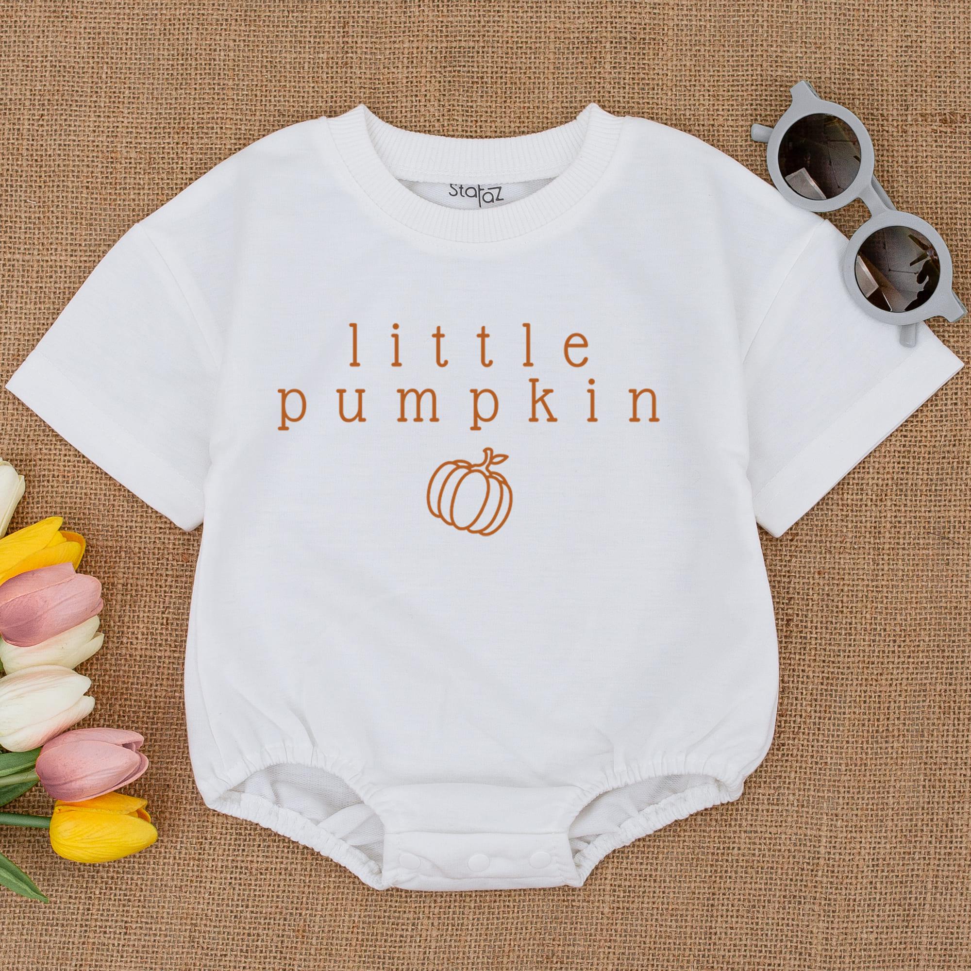 Little Pumpkin Baby Romper Cozy Autumn Bodysuit for Infants Soft Cotton Fall Outfit Gift with Cute Pumpkin Graphic