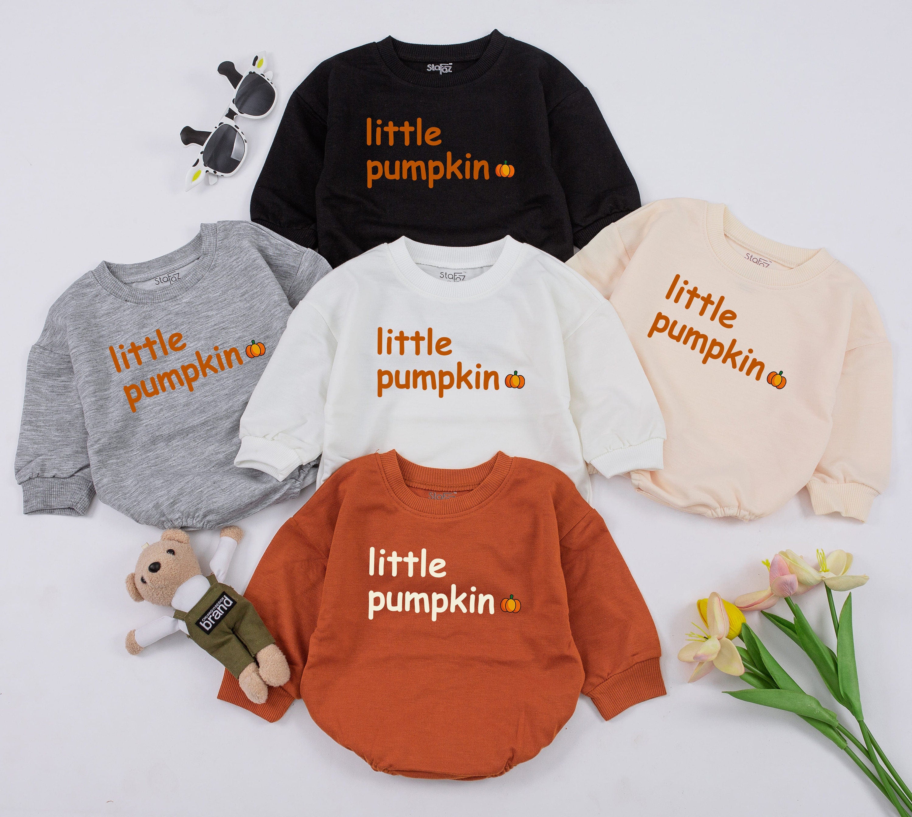 Little Pumpkin Baby Romper Cozy Halloween Outfit for Infant Toddler Soft Autumn Sweatshirt Cute Fall Newborn Clothes Girl Boy