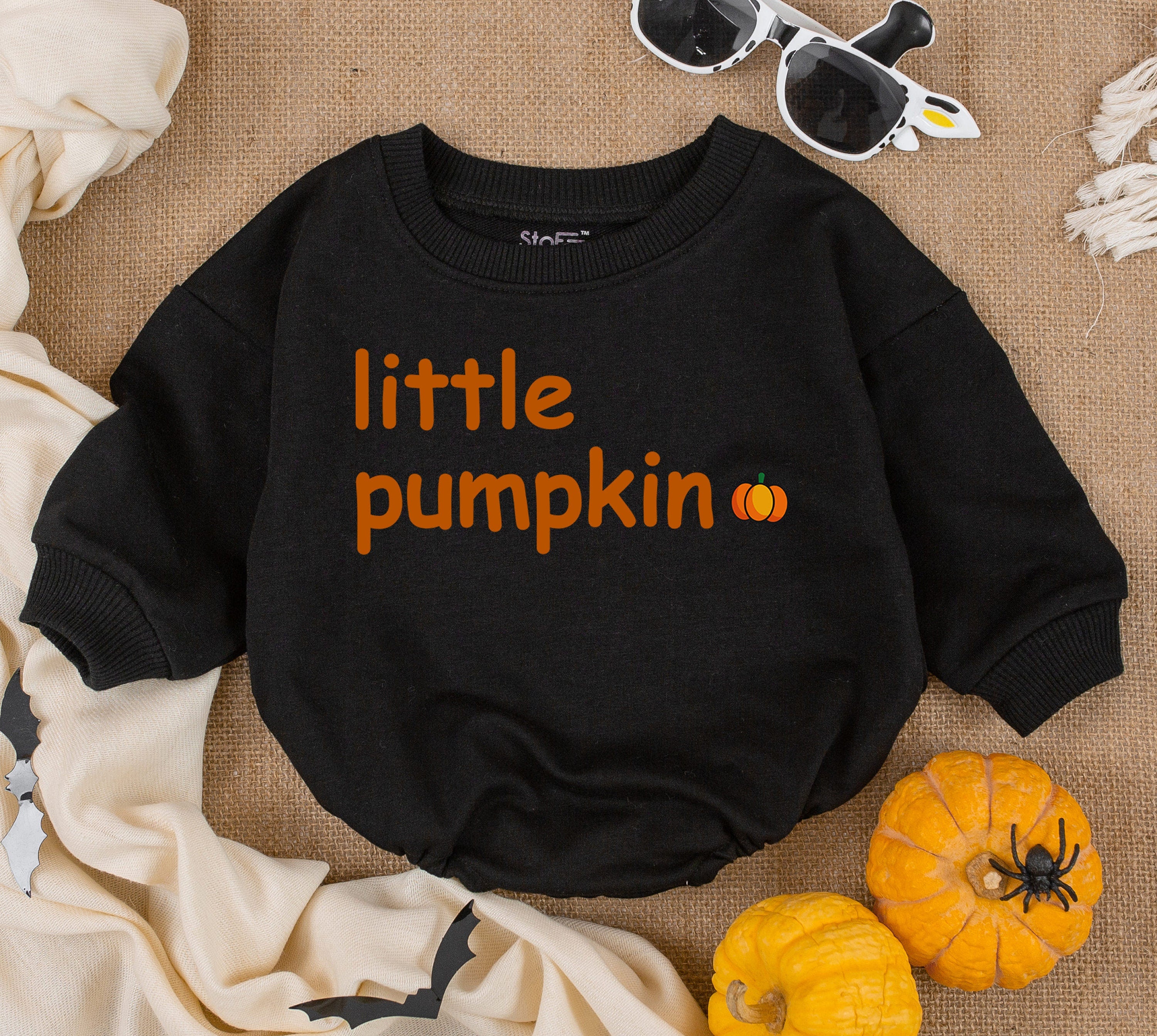 Little Pumpkin Baby Romper Cozy Halloween Outfit for Infant Toddler Soft Autumn Sweatshirt Cute Fall Newborn Clothes Girl Boy