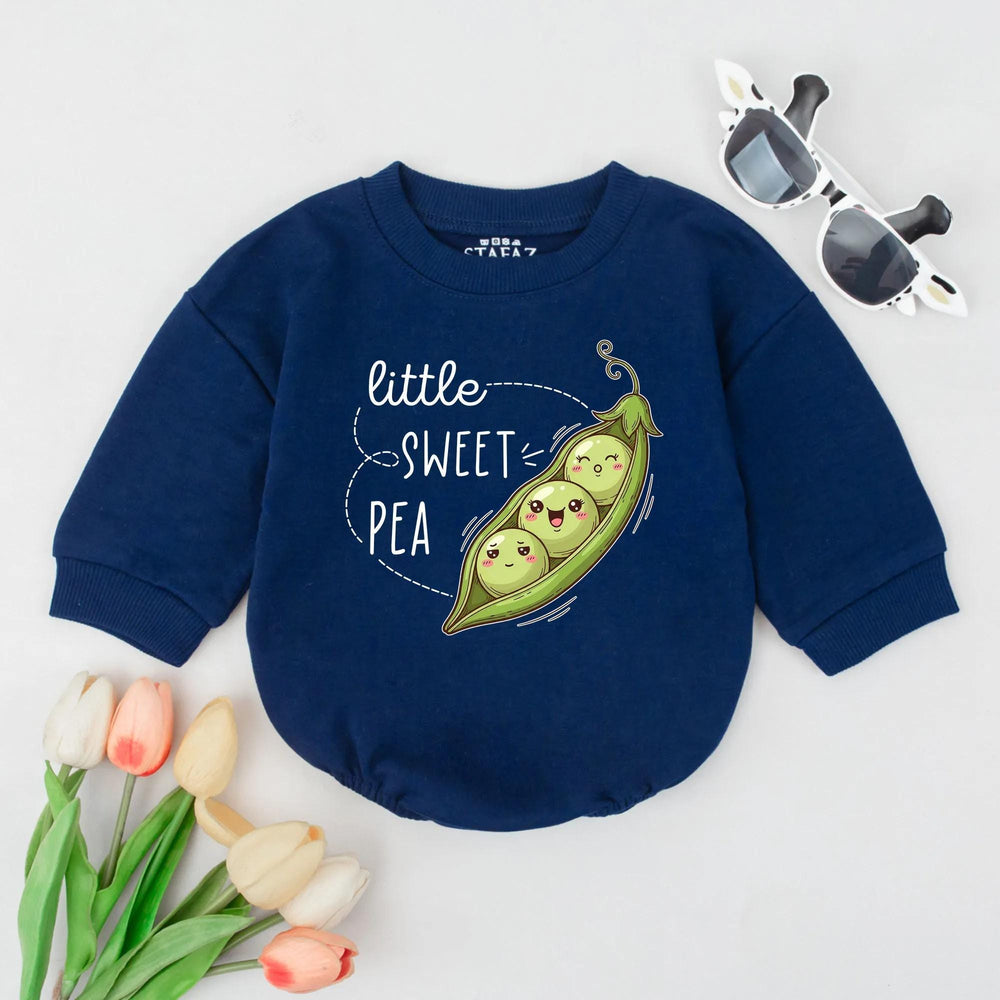 Little Sweet Pea Romper with Cute Pea Pod Design Baby Bodysuit for Newborn Gift, Coming Home Outfit, Pregnancy Announcement, Soft Cotton