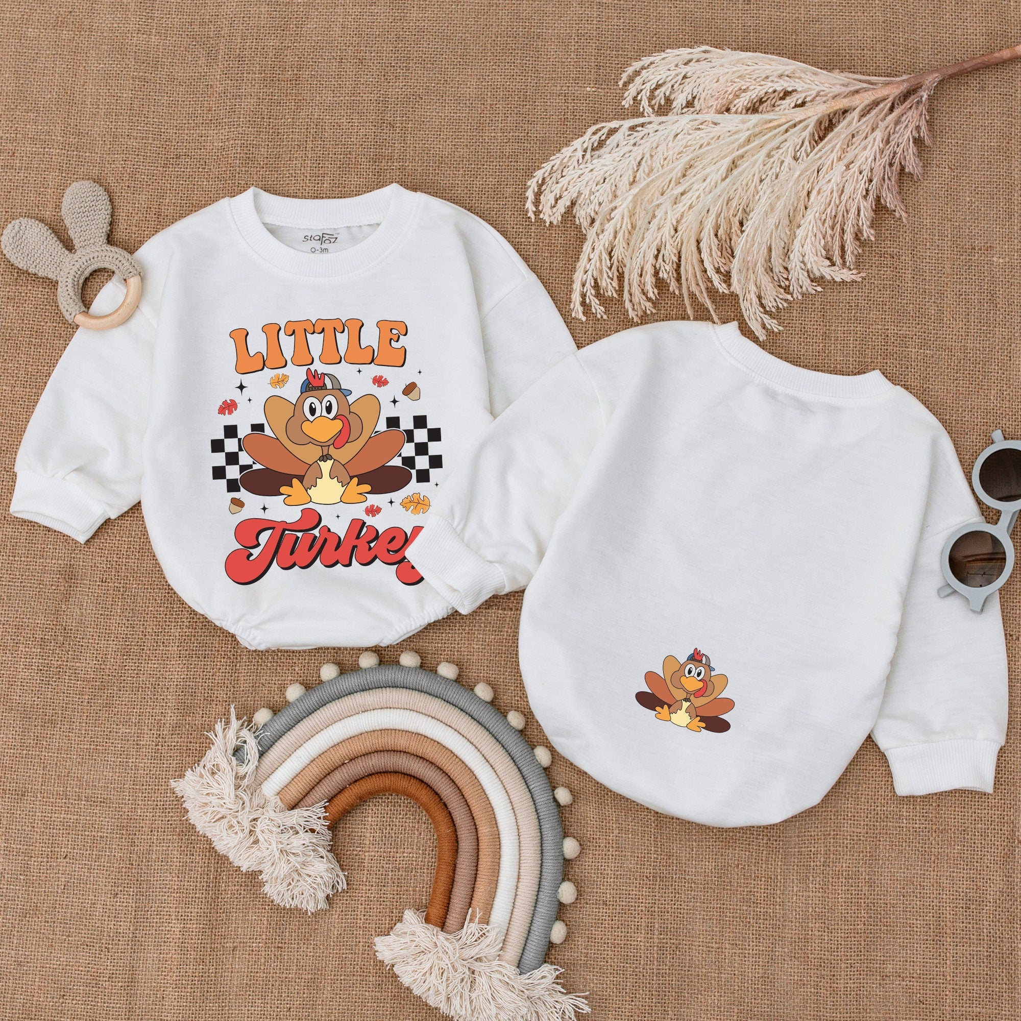 Little Turkey Romper Thanksgiving Baby Outfit Autumn Pumpkin Design Infant Clothes Festive Cotton Bodysuit Holiday Celebration