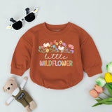 Little Wildflower Bubble Romper for Baby Girls Soft Floral Boho Newborn Outfit Retro Toddler Clothes Spring Baby Shower Gift Cotton