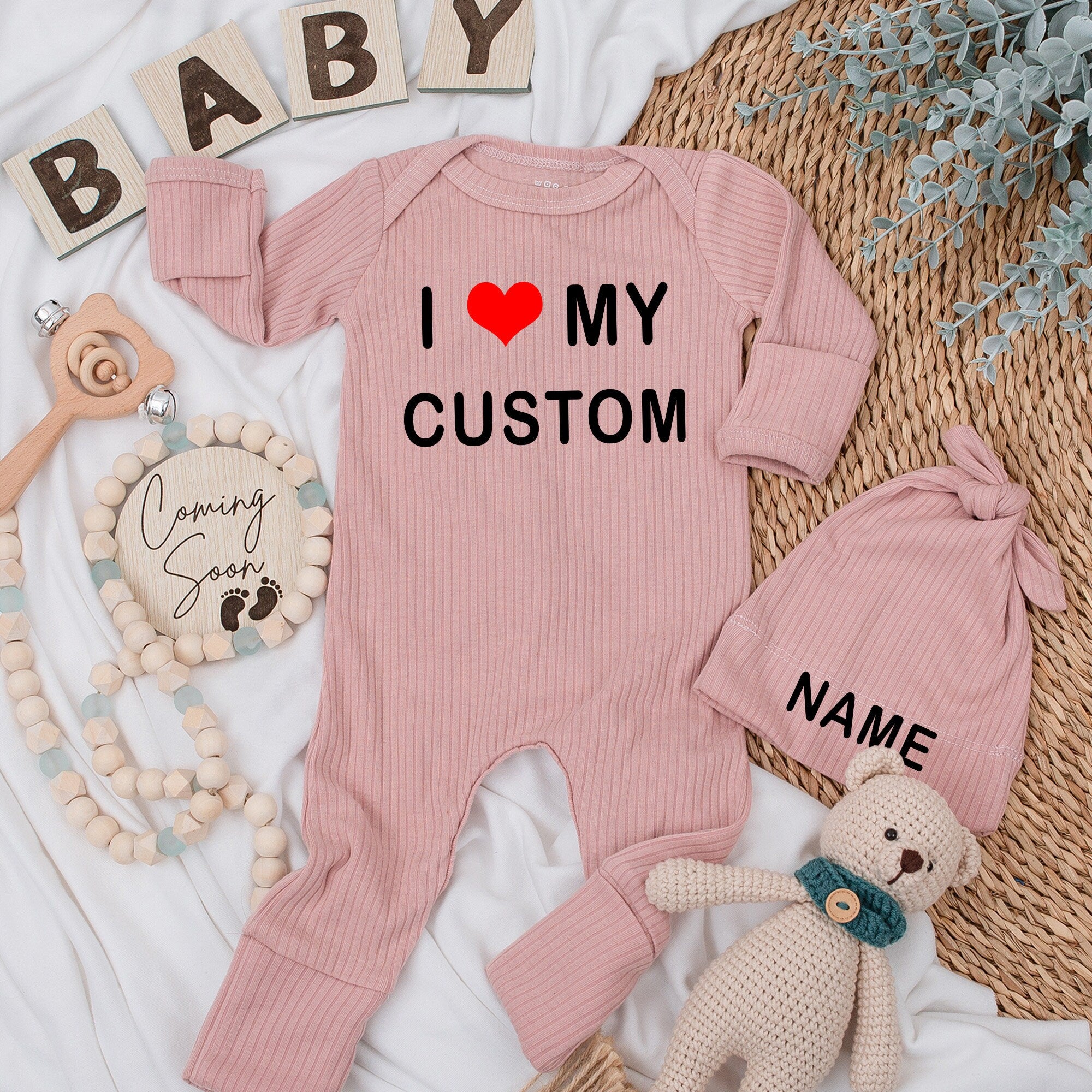 I Love My Custom Baby Bodysuit Soft Cotton Infant Clothes Perfect Baby Shower Gift Newborn Personalized Baby Jumpsuit Unique Design