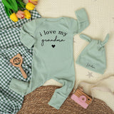 I Love My Grandma Baby Bodysuit with Custom Name Hudson Sweet Design Soft Cotton Newborn Outfit Perfect Baby Shower or Valentine Gift