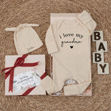 I Love My Grandma Baby Bodysuit with Custom Name Hudson Sweet Design Soft Cotton Newborn Outfit Perfect Baby Shower or Valentine Gift