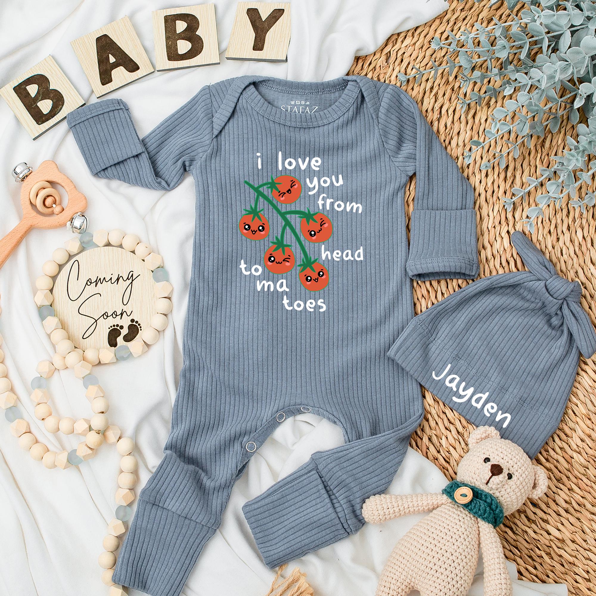 I Love You From My Head Tomatoes Baby Bodysuit Newborn Gift Cute Tomato Outfit Infant Clothing Romper Fun Pun Design Cotton Soft