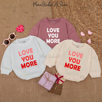 Love You More Baby Romper Valentines Outfit 1st Valentine Bodysuit Girl Pink Red Cotton Soft Comfortable Baby Holiday Gift
