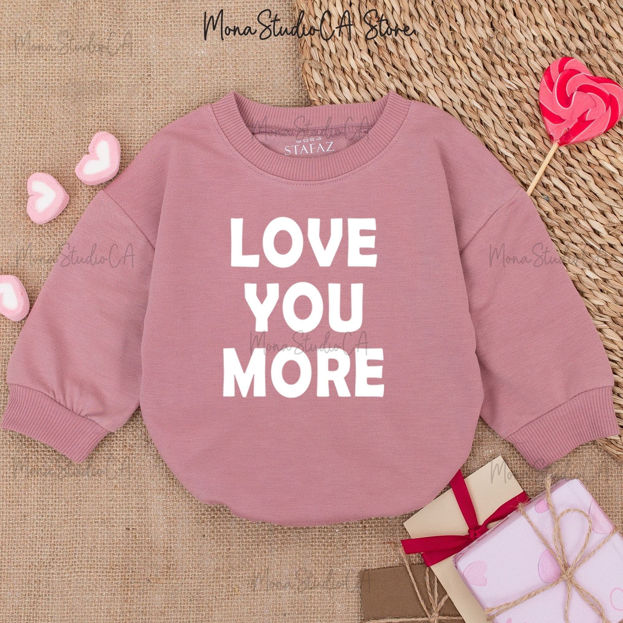 Love You More Baby Romper Valentines Outfit 1st Valentine Bodysuit Girl Pink Red Cotton Soft Comfortable Baby Holiday Gift