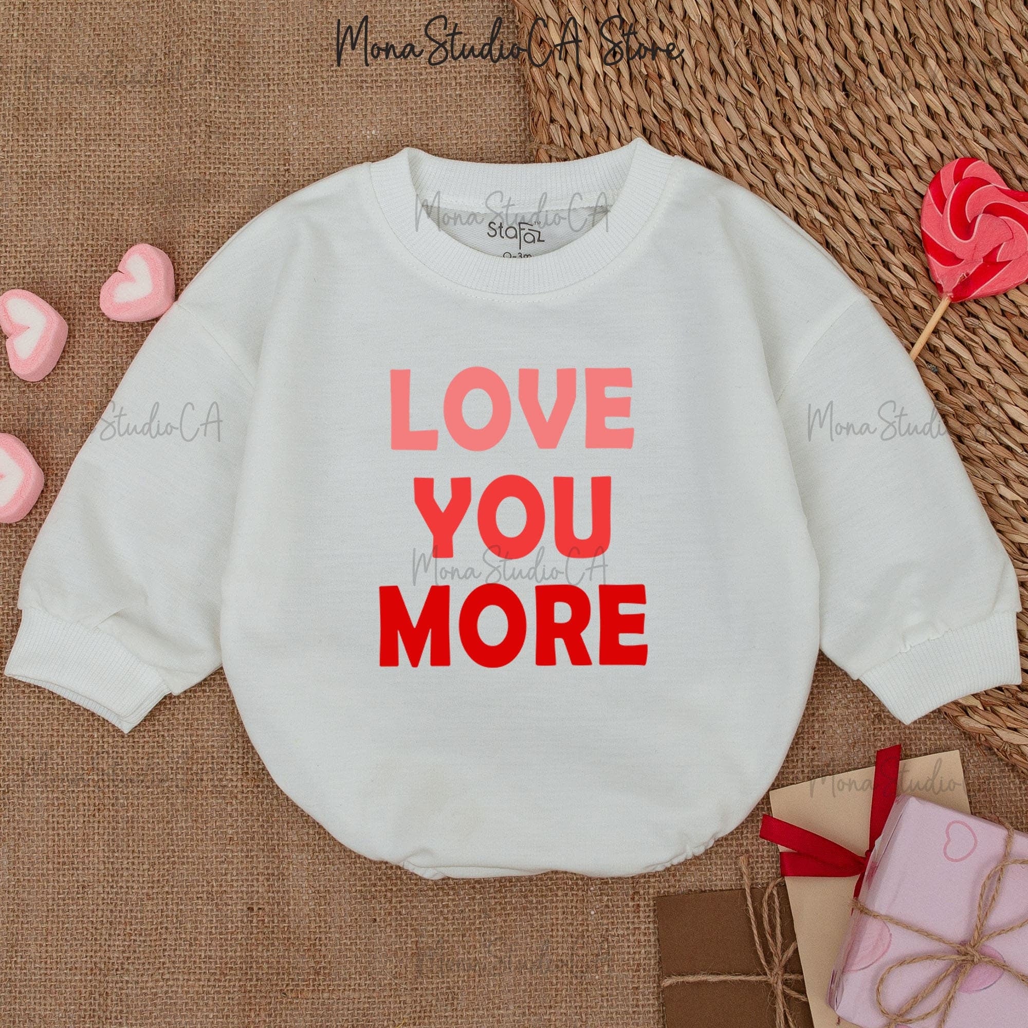 Love You More Baby Romper Valentines Outfit 1st Valentine Bodysuit Girl Pink Red Cotton Soft Comfortable Baby Holiday Gift