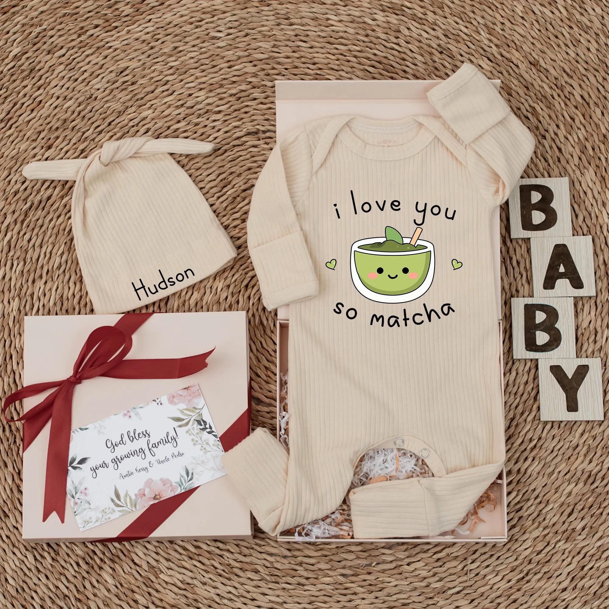 I Love You So Matcha Baby Romper Adorable Tea Lover Outfit Cute Infant Bodysuit Soft Green Newborn Gift Minimalist Design