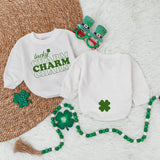 Lucky Charm Baby Bodysuit with Shamrock St. Patrick's Day Irish Newborn Gift Soft Cotton Romper Festive Green Design for Holiday