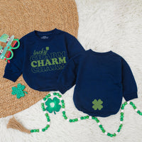 Lucky Charm Baby Bodysuit with Shamrock St. Patrick's Day Irish Newborn Gift Soft Cotton Romper Festive Green Design for Holiday