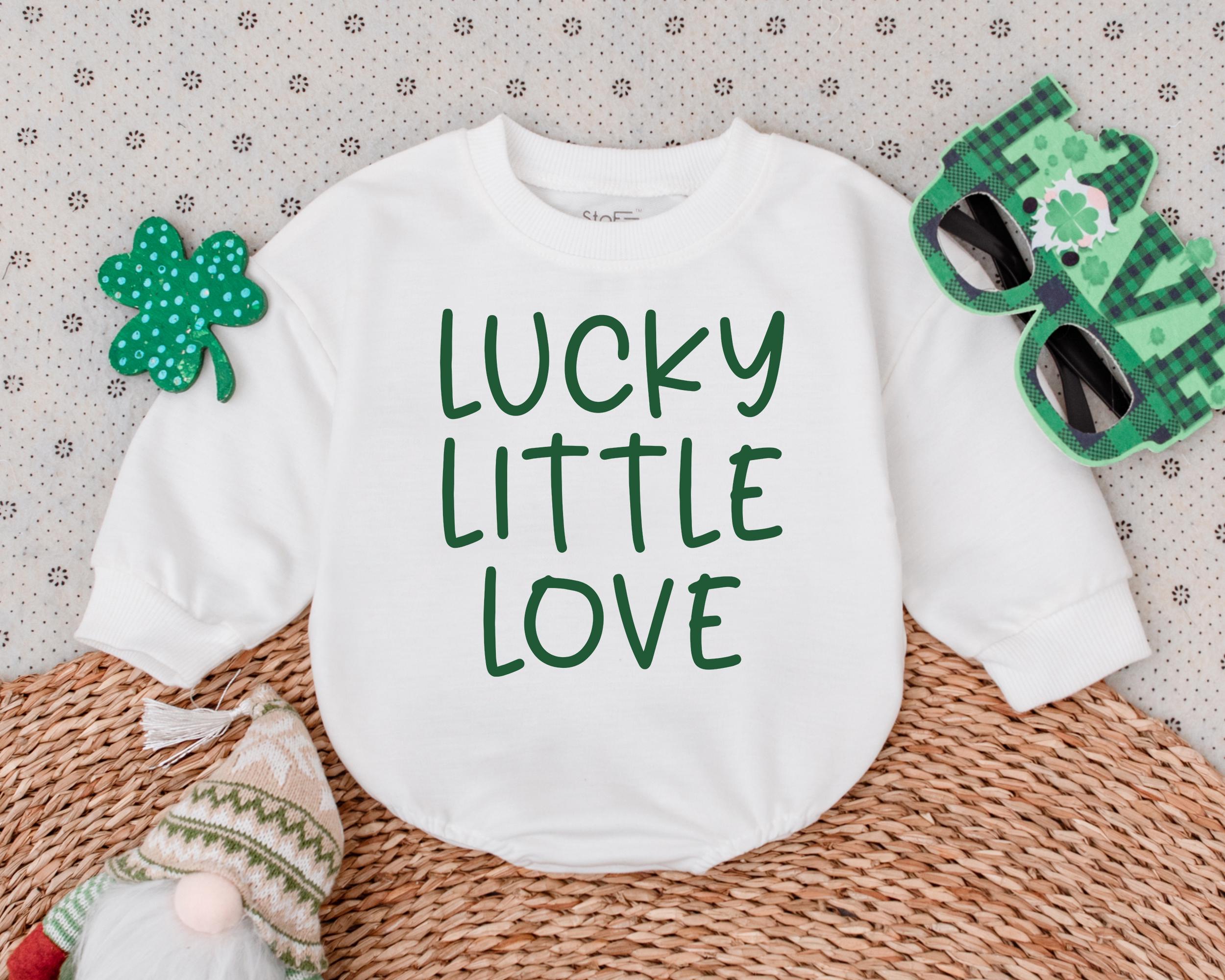 Lucky Little Love Baby Bodysuit for First St Patrick's Day Irish Outfit Boys Girls Soft Cotton Green Baby Shower Gift