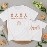 Mama Loves Her Pumpkin and Mama's Pumpkin Matching Fall Shirts Cozy Family Outfit for Mom and Baby Thanksgiving Gift Cotton Comfort