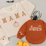 Mama and Me Matching Fall Sweatshirts Cozy Pumpkin Design Mom Baby Autumn Outfit Thanksgiving Gift Soft Cotton Personalized