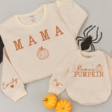 Mama and Me Matching Fall Sweatshirts Cozy Pumpkin Design Mom Baby Autumn Outfit Thanksgiving Gift Soft Cotton Personalized