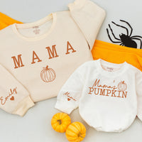 Mama and Me Matching Fall Sweatshirts Cozy Pumpkin Design Mom Baby Autumn Outfit Thanksgiving Gift Soft Cotton Personalized
