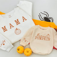 Mama and Me Matching Fall Sweatshirts Cozy Pumpkin Design Mom Baby Autumn Outfit Thanksgiving Gift Soft Cotton Personalized