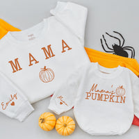 Mama and Me Matching Fall Sweatshirts Cozy Pumpkin Design Mom Baby Autumn Outfit Thanksgiving Gift Soft Cotton Personalized
