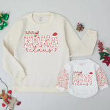 Mama and Mini Claus Matching Christmas Sweatshirts, Custom Holiday Outfit for Mom and Baby, Soft Cotton Family Sweater, Perfect Baby Gift