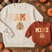Mama and Mini Matching Fall Sweatshirts with Pumpkin Design Cozy Halloween Outfits for Mom and Baby Girl Cute Autumn Family Clothes