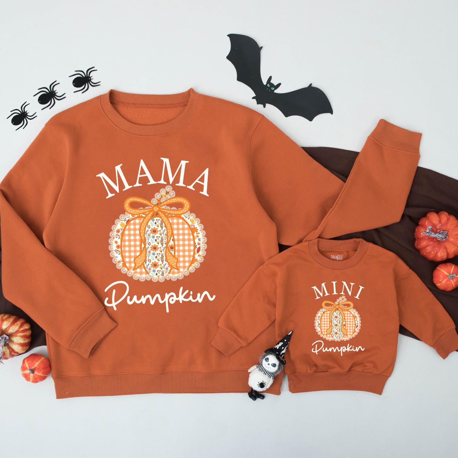 Mama and Mini Pumpkin Sweatshirts, Autumn Mommy and Me, Pumpkin Bow, Fall Family Outfit, Pumpkin Season, Halloween Matching, Mama Pumpkin