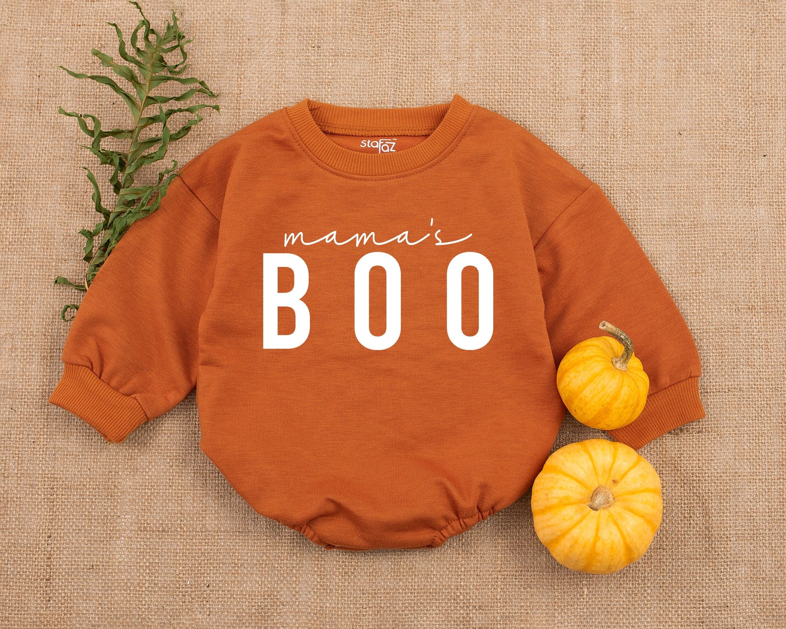 Mama's BOO Halloween Baby Romper Soft Cotton Fall Outfit Baby Shower Gift Girls Boys Festive Bodysuit Autumn Pumpkin Baby Costume