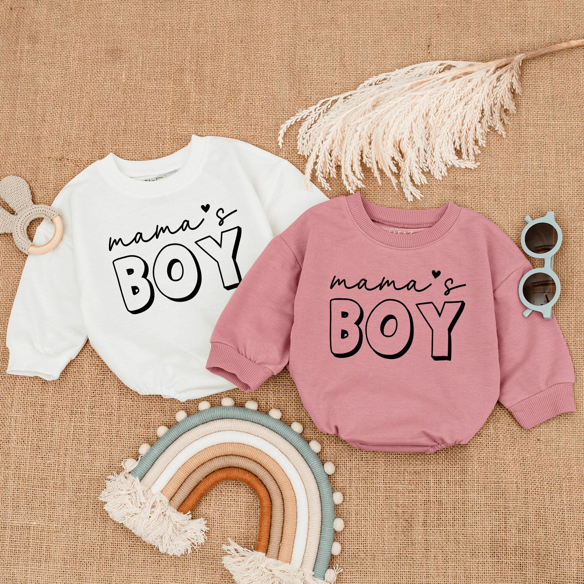Mama's Boy Baby Romper Bold Modern Design Infant Bodysuit Comfortable Cotton Gift Boy Outfit Pastel Colors Sweet Family Message