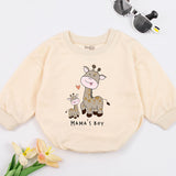 Mama's Boy Giraffe Baby Romper Cute Cartoon Bodysuit Infant Gift Soft Cotton Newborn Outfit Mother's Day Love Sleepsuit