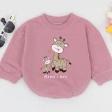 Mama's Boy Giraffe Baby Romper Cute Cartoon Bodysuit Infant Gift Soft Cotton Newborn Outfit Mother's Day Love Sleepsuit