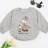 Mama's Boy Giraffe Baby Romper Cute Cartoon Bodysuit Infant Gift Soft Cotton Newborn Outfit Mother's Day Love Sleepsuit