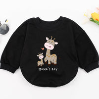 Mama's Boy Giraffe Baby Romper Cute Cartoon Bodysuit Infant Gift Soft Cotton Newborn Outfit Mother's Day Love Sleepsuit