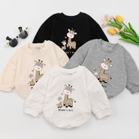 Mama's Boy Giraffe Baby Romper Cute Cartoon Bodysuit Infant Gift Soft Cotton Newborn Outfit Mother's Day Love Sleepsuit