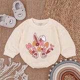 Mama's Bunny Baby Easter Outfit Comfortable Cotton Romper Infant Girl Boy Holiday Bodysuit Cute Soft Newborn Clothes Pink Orange Design