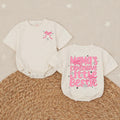Mama’s Expensive Little Bestie Bubble Romper for Baby Girl Birthday Outfit Soft Cotton Toddler Clothes with Pink Ribbons and Daisies