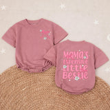 Mama’s Expensive Little Bestie Bubble Romper for Baby Girl Birthday Outfit Soft Cotton Toddler Clothes with Pink Ribbons and Daisies
