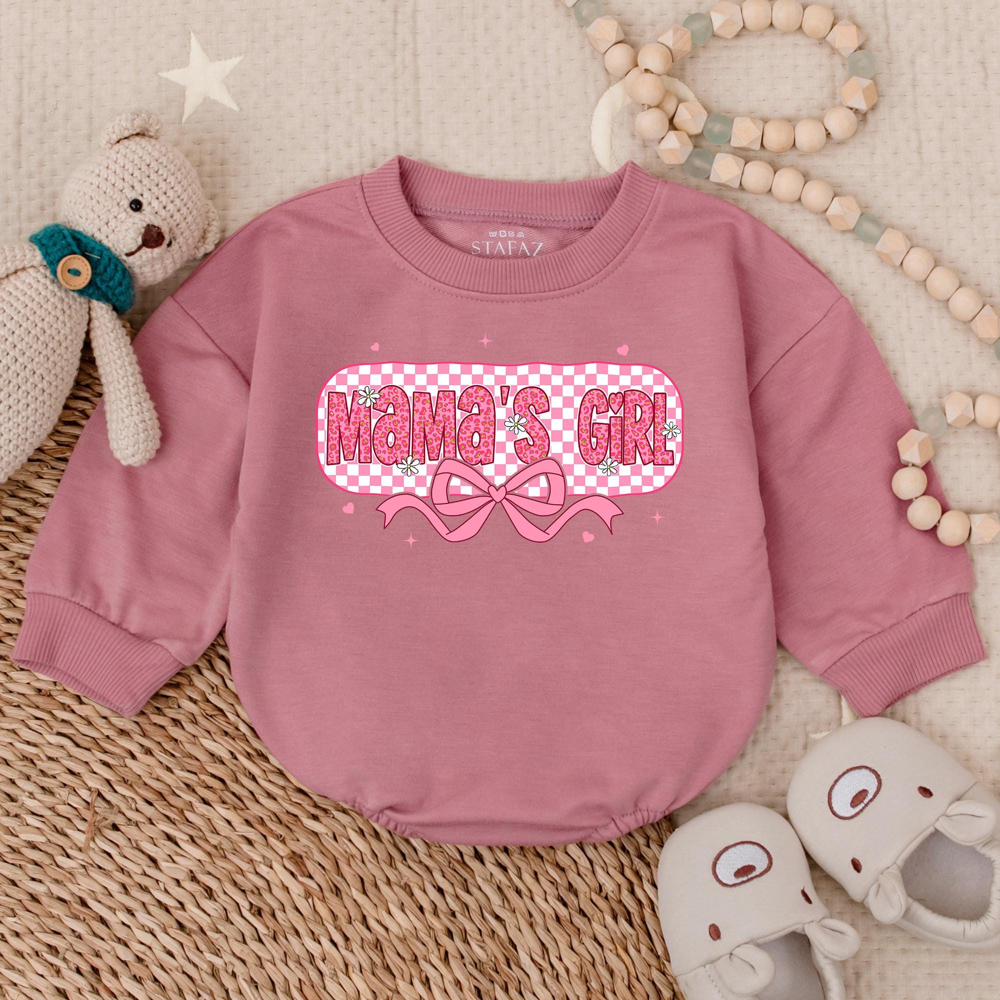 Mama's Girl Baby Romper Pink Stars and Bow Design Soft Cotton Mothers Day Gift for Little Girls Comfort and Style Infant Clothing