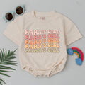 Mama's Girl Baby Romper Retro Wavy Bodysuit 70s Style Warm Muted Colors Mother's Day Gift Baby Girl Shower Outfit Vintage Groovy Design
