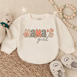Mama's Girl Bubble Romper Floral Pink Mother's Day Gift Cute Baby Outfit Soft Cotton Infant Clothes Toddler Birthday Party Attire