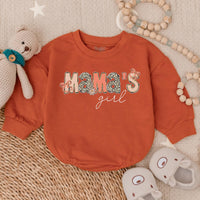 Mama's Girl Bubble Romper Floral Pink Mother's Day Gift Cute Baby Outfit Soft Cotton Infant Clothes Toddler Birthday Party Attire