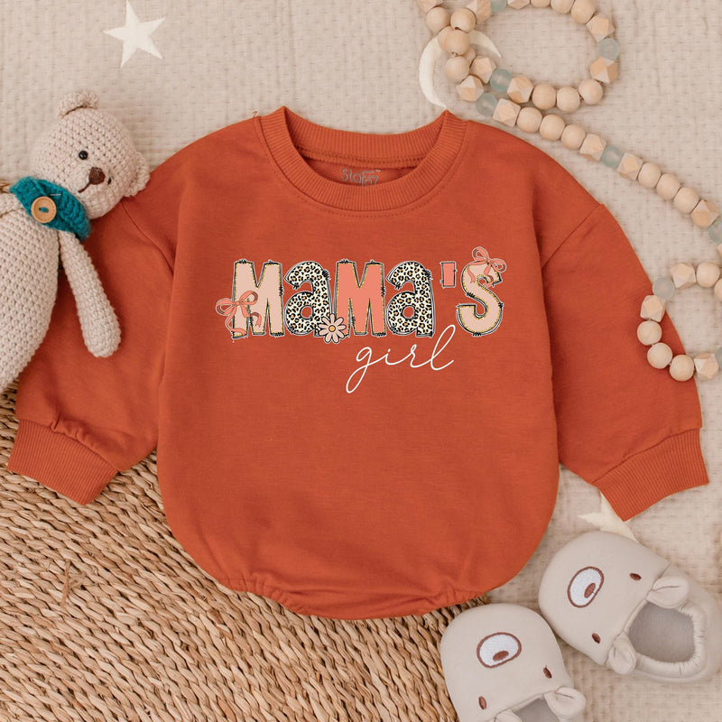 Mama's Girl Bubble Romper Floral Pink Mother's Day Gift Cute Baby Outfit Soft Cotton Infant Clothes Toddler Birthday Party Attire
