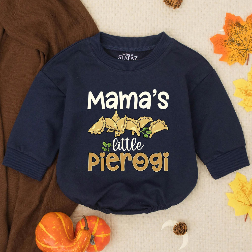 Mama's Little Pierogi Bubble Romper Baby Shower Gift Cute Toddler Outfit Food-Themed Baby Clothes Soft Cotton Infant Girl Boy Design