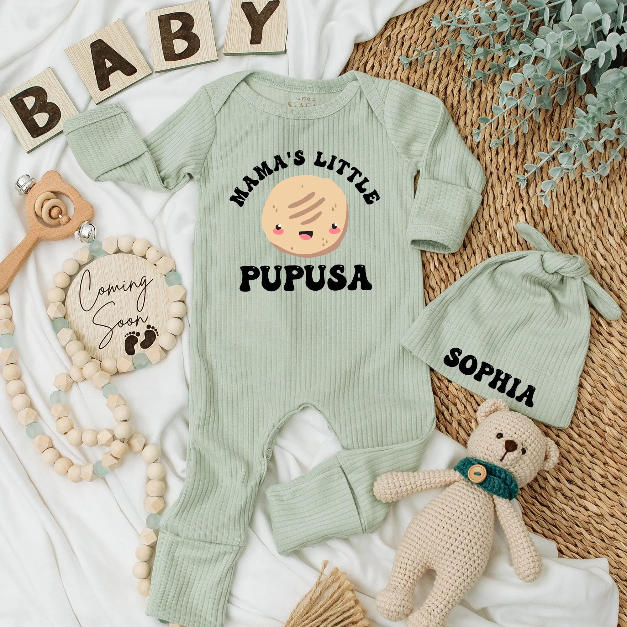 Mama’s Little Pupusa Baby Bodysuit Funny Hispanic Outfit Newborn Gift Soft Cotton Birthday Party Pregnancy Announcement