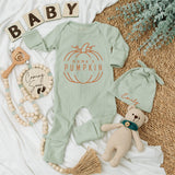 Mama's Pumpkin Baby Bodysuit and Hat Set for Fall Newborn Gift Soft Cotton Long Sleeve Outfit Personalized Name Option