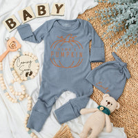 Mama's Pumpkin Baby Bodysuit and Hat Set for Fall Newborn Gift Soft Cotton Long Sleeve Outfit Personalized Name Option