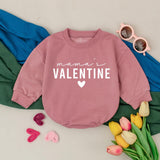 Mama's Valentine Baby Romper Soft Cotton 1st Valentine's Day Outfit Infant Clothes Newborn Gift White Heart Design Modern Style