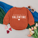 Mama's Valentine Baby Romper Soft Cotton 1st Valentine's Day Outfit Infant Clothes Newborn Gift White Heart Design Modern Style
