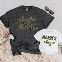 Matching Boy Mama Shirt and Mama's Boy Outfit with Camouflage Design Custom Family Look for Mom and Baby Mother's Day Gift Idea